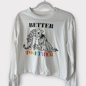 Disney Pooh and friend graphic long sleeve tee in white